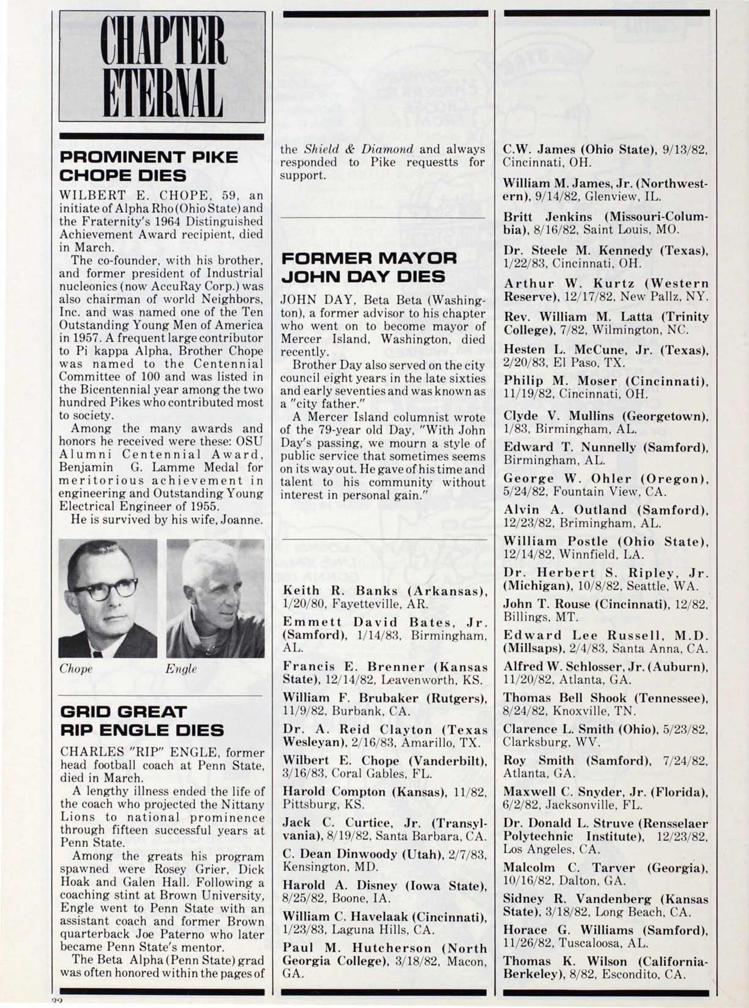 Chapter Eternal, June 1983